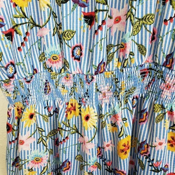 Aqua floral striped romper short - Picture 6 of 6